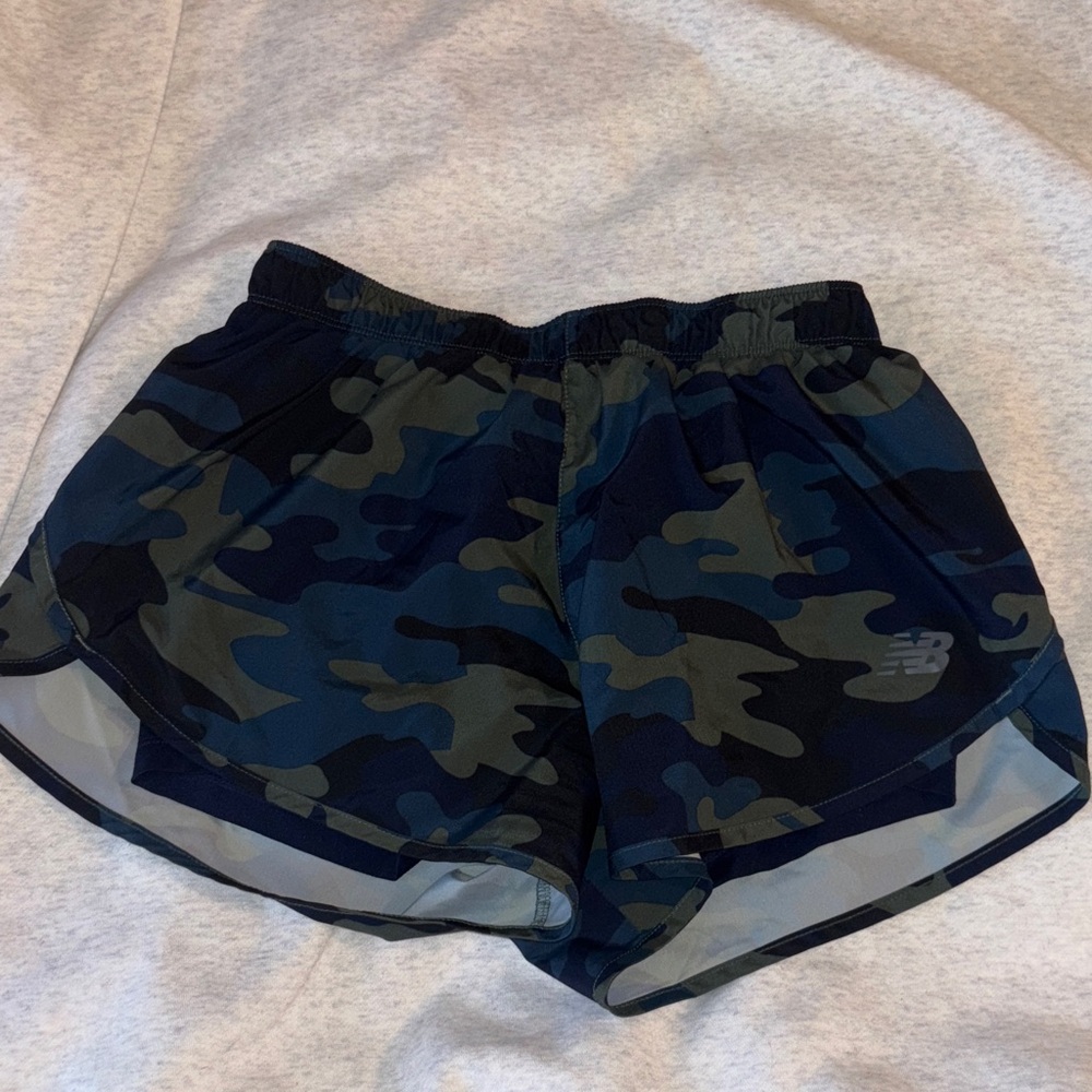 New Balance Women's Athletic Camo Shorts - Navy and Black